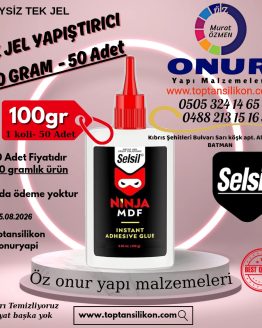 SELSİL NİNJA MDF HIZLI YAPIŞTIRICI 100 GR Tek Jel ( 50 Adet )